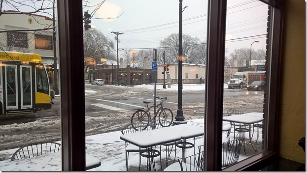 Schwinn IG5 outside Turtle Bread in Winter slush smaller