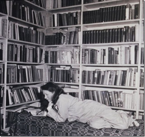 Millay with books