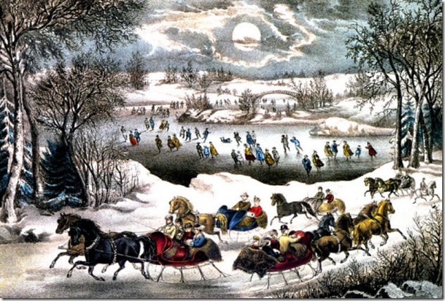 Currier and Ives Sledding in Central Park