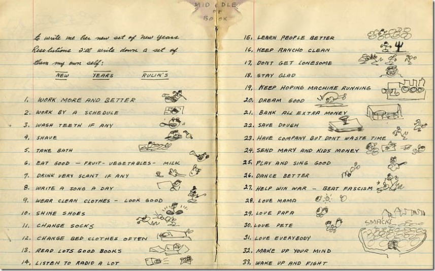 Woody Guthrie's 1942 NY Resolutions