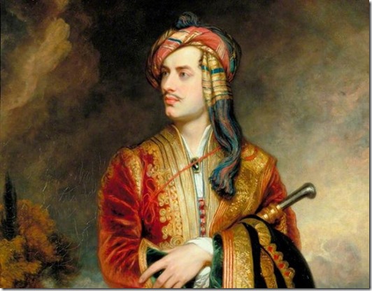 Lord Byron plays dress up