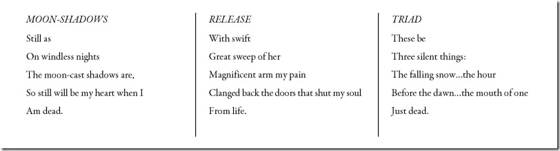 Three More Cinquains from Crapsey