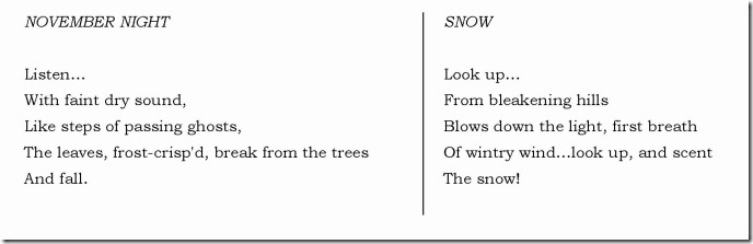 two Cinquains from Adelaide Crapsey