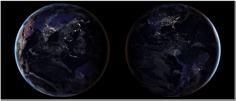 NASA photos of night-time Earth from space