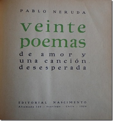 Veinte Poemas Title Page