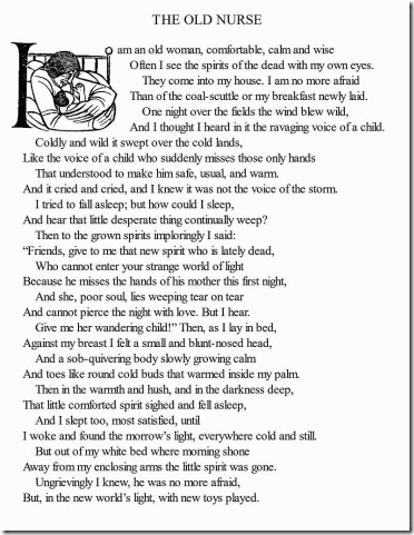 The Old Nurse as published in Cornford's Autumn Midnight 1923