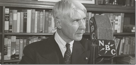 Carl Sandburg and a BIG microphone