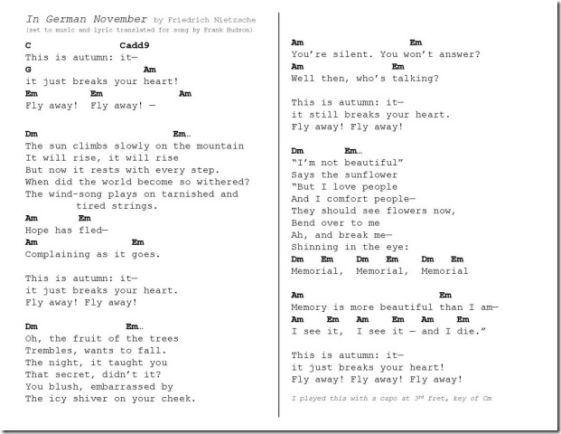 German November My Translation for song