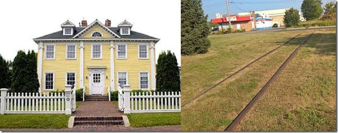 Longfellow House and remains of trolley tracks
