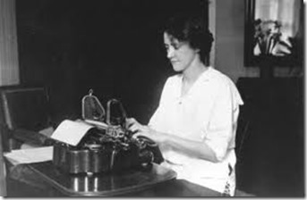 Susan Glaspell at the keyboard