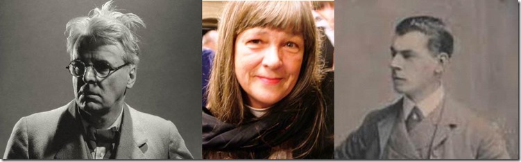 Two grey guys and a colorful woman