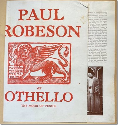 Othello staring Paul Robeson program
