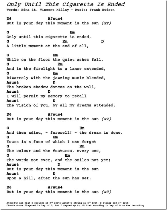 Until This Cigarette Is Ended