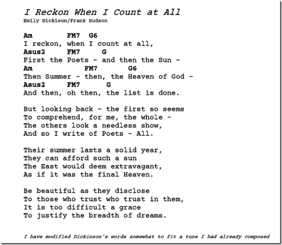 I reckon when I count