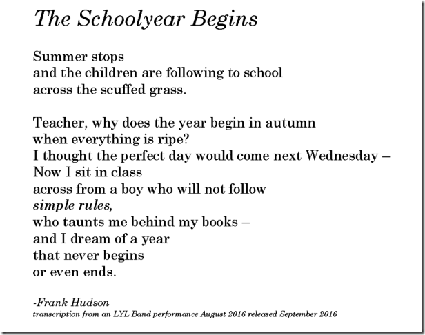 The Schoolyear Begins