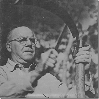 Conrad Aiken sharpens a scythe