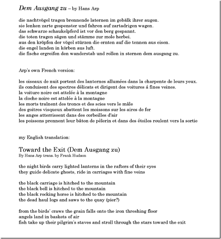 Dem Ausgang zu in three languages